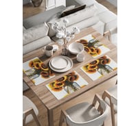 Сервировочные салфетки на стол JoyArty "Букет подсолнухов", 30x46 см , ser002_sd3447_30x46