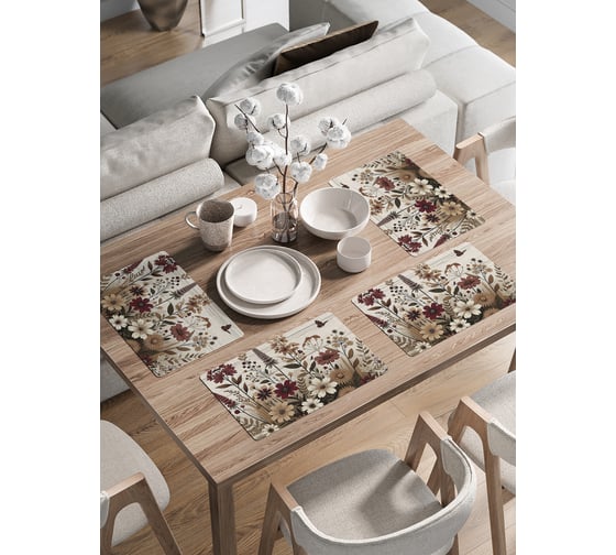 Сервировочные салфетки на стол JoyArty "Бабочки на лугу", 30x46 см , ser002_sd3574_30x46 1