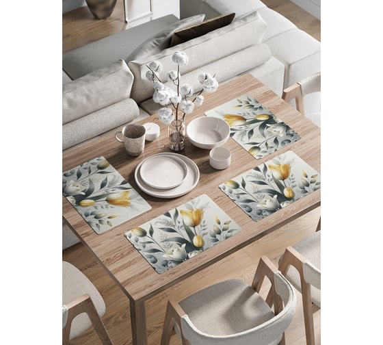 Сервировочные салфетки на стол JoyArty "Тюльпаны", 30x46 см , ser002_sd3523_30x46 1