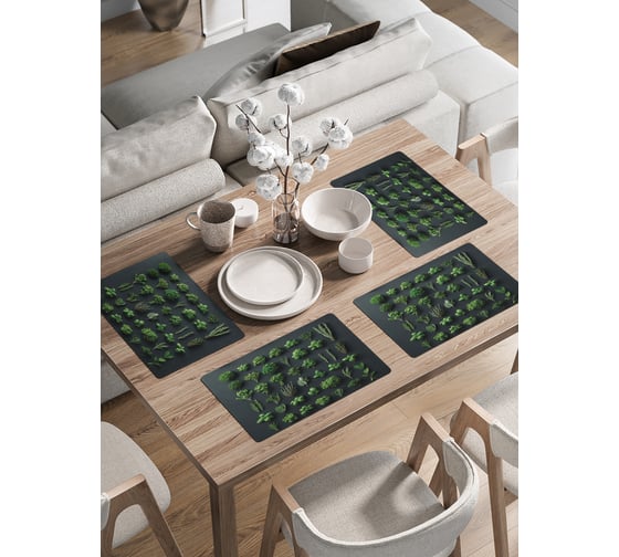 Сервировочные салфетки на стол JoyArty "Зеленая стена", 30x46 см , ser002_sd3456_30x46 1