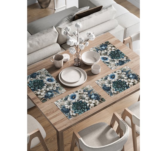 Сервировочные салфетки на стол JoyArty "Зеленые сухоцветы", 30x46 см , ser002_sd3480_30x46 1