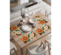 Сервировочные салфетки на стол JoyArty "Раскраска цветов", 30x46 см , ser002_sd3549_30x46