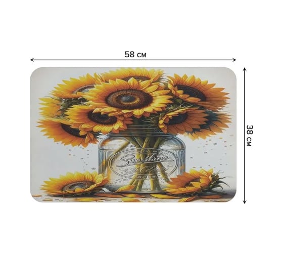 Коврик для сушки посуды JoyArty Букет подсолнухов 58x38 см sbmrec_sd3447_58x38
