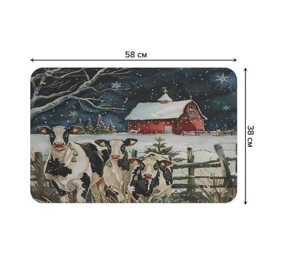 Коврик для сушки посуды JoyArty Коровы на прогулке 58x38 см sbmrec_sd3988_58x38