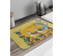 Коврик для сушки посуды JoyArty Лама с кактусом 58x38 см sbmrec_sd3440_58x38
