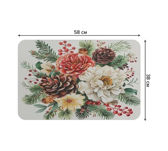 Коврик для сушки посуды JoyArty Букет с шишками 58x38 см sbmrec_sd3995_58x38