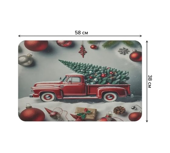 Коврик для сушки посуды JoyArty Елочка к празднику 58x38 см sbmrec_sd3861_58x38