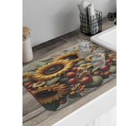 Коврик для сушки посуды JoyArty Клубника и подсолнух 58x38 см sbmrec_sd3446_58x38