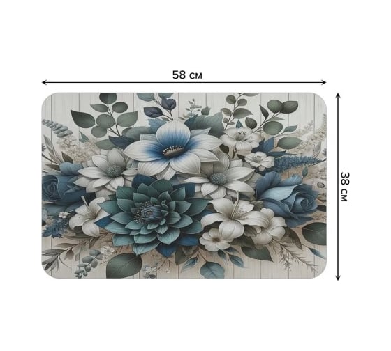 Коврик для сушки посуды JoyArty Зеленые сухоцветы 58x38 см sbmrec_sd3480_58x38