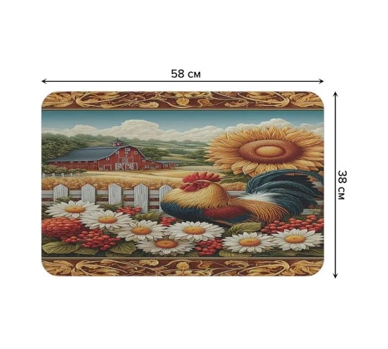 Коврик для сушки посуды JoyArty Деревенская жизнь 58x38 см sbmrec_sd3416_58x38