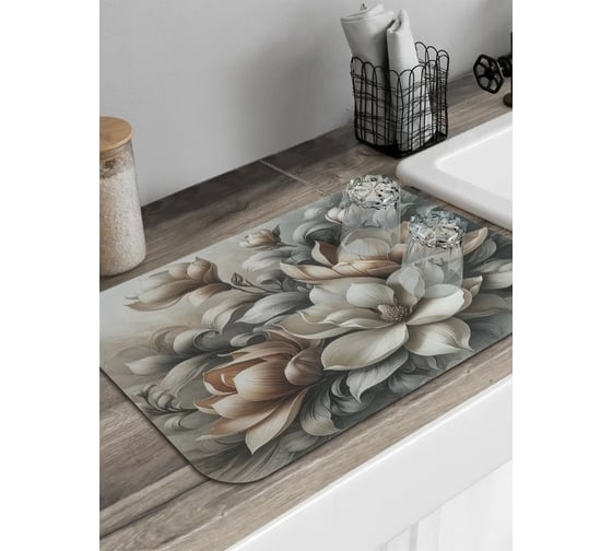 Коврик для сушки посуды JoyArty Золотая магнолия 58x38 см sbmrec_sd3485_58x38