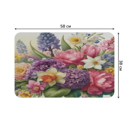 Коврик для сушки посуды JoyArty прямоугольный Весенние цветы 58x38 см sbmrec_sd3497_58x38