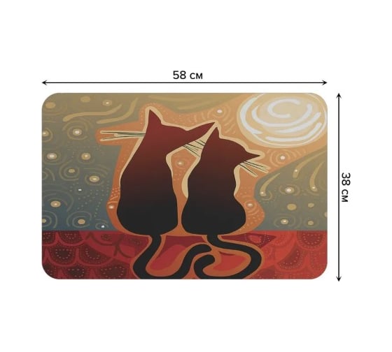 Коврик для сушки посуды JoyArty Мечтающие коты 58x38 см sbmrec_14815_58x38