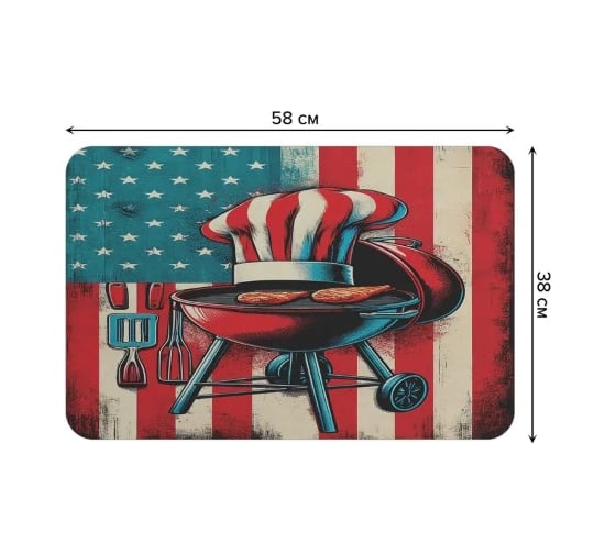 Коврик для сушки посуды JoyArty прямоугольный Барбекю 58x38 см sbmrec_sd3455_58x38