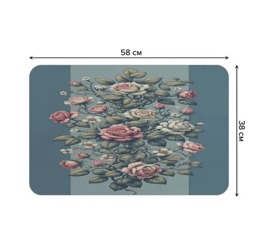 Коврик для сушки посуды JoyArty прямоугольный Бутоны роз 58x38 см sbmrec_sd3413_58x38