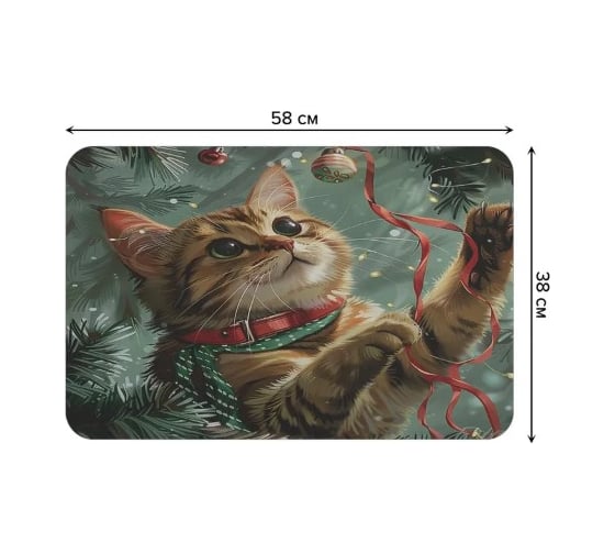 Коврик для сушки посуды JoyArty прямоугольный Играющий котик 58x38 см sbmrec_sd3980_58x38