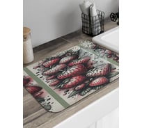 Коврик для сушки посуды JoyArty прямоугольный Клубника 58x38 см sbmrec_sd3444_58x38