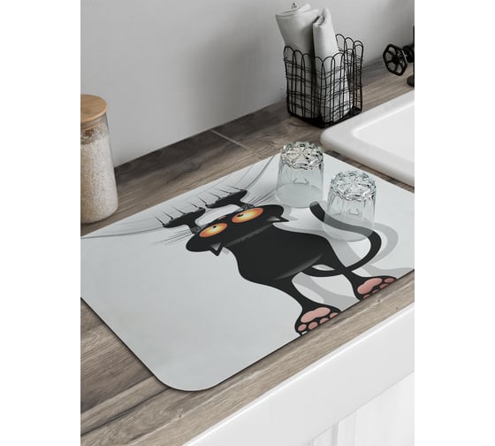 Коврик для сушки посуды JoyArty прямоугольный Кот-шкодник 58x38 см sbmrec_18507_58x38 1