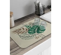 Коврик для сушки посуды JoyArty прямоугольный Листья монстеры 58x38 см sbmrec_420329_58x38