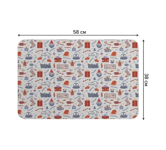 Коврик для сушки посуды JoyArty прямоугольный Праздничный котик 58x38 см sbmrec_427875_58x38