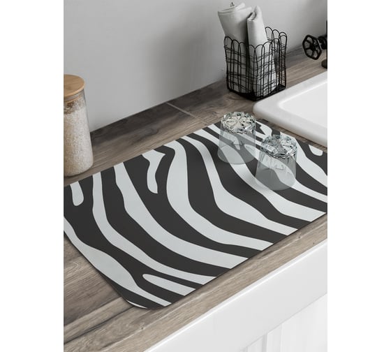 Коврик для сушки посуды JoyArty прямоугольный Расцветка зебры 58x38 см sbmrec_378797_58x38 1