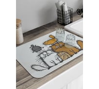 Коврик для сушки посуды JoyArty прямоугольный Семейство котов58x38 см sbmrec_128621_58x38