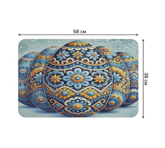 Коврик для сушки посуды JoyArty прямоугольный Росписные яйца 58x38 см sbmrec_sd3966_58x38