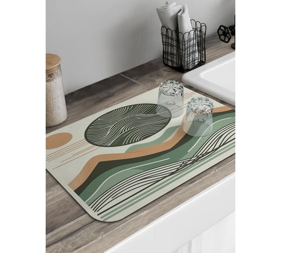 Коврик для сушки посуды JoyArty прямоугольный Солнце горы 58x38 см sbmrec_sd3555_58x38 1