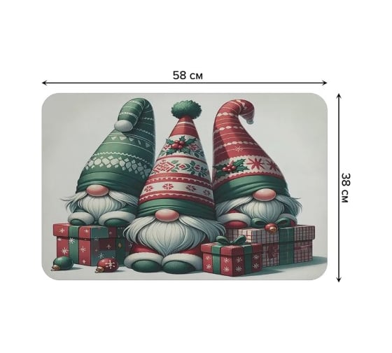 Коврик для сушки посуды JoyArty прямоугольный Три гнома 58x38 см sbmrec_sd3870_58x38