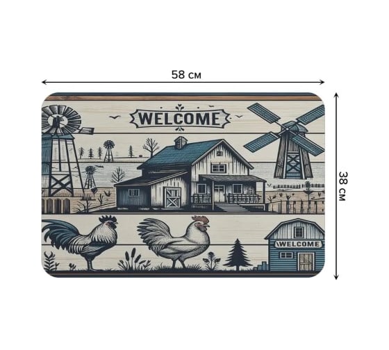 Коврик для сушки посуды JoyArty прямоугольный Ферма 58x38 см sbmrec_sd3539_58x38