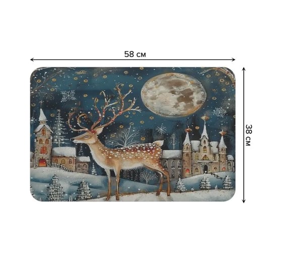 Коврик для сушки посуды JoyArty Олень под луной 58x38 см sbmrec_sd3987_58x38