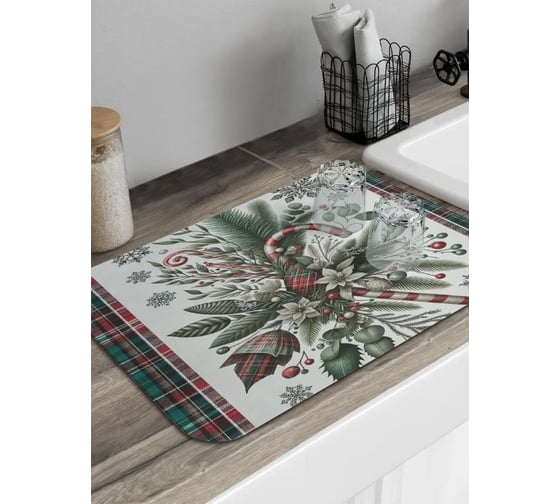 Коврик для сушки посуды JoyArty Праздничный набор 58x38 см sbmrec_sd3908_58x38