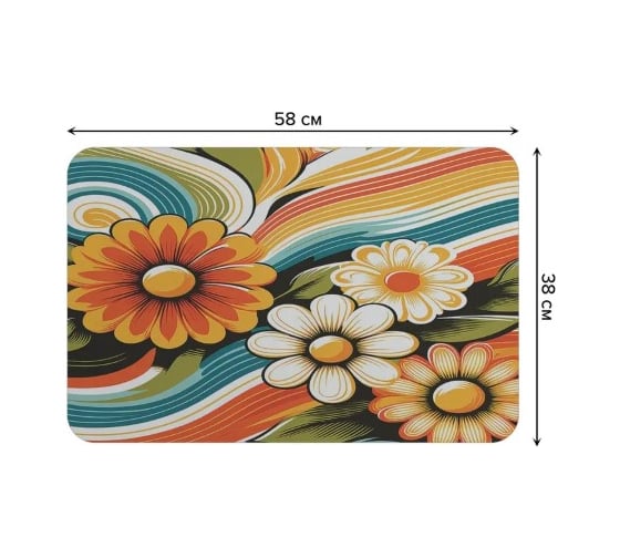Коврик для сушки посуды JoyArty Раскраска цветов 58x38 см sbmrec_sd3549_58x38