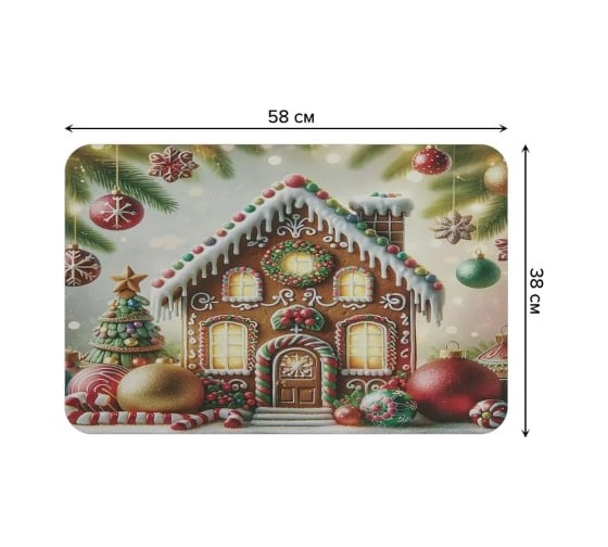 Коврик для сушки посуды JoyArty Пряничный домик 58x38 см sbmrec_sd3882_58x38