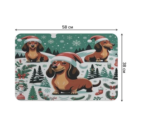 Коврик для сушки посуды JoyArty Таксы на прогулке 58x38 см sbmrec_sd3878_58x38