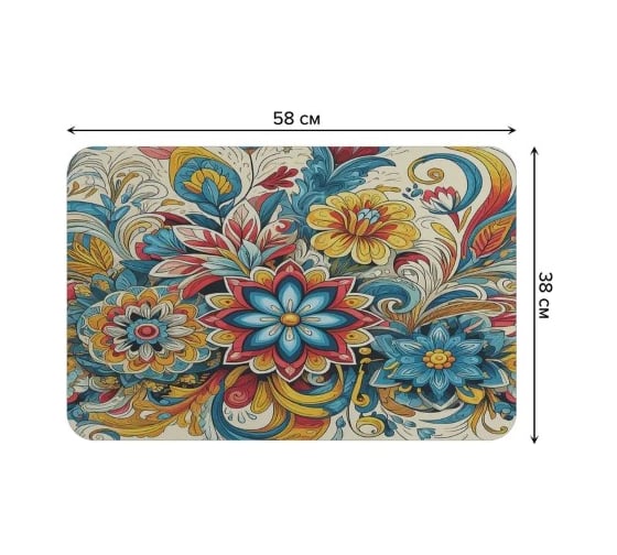 Коврик для сушки посуды JoyArty Роспись хохлома 58x38 см sbmrec_sd3582_58x38
