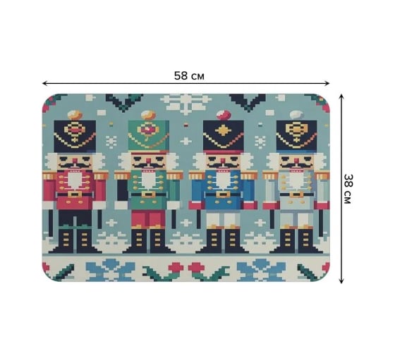 Коврик для сушки посуды JoyArty Строй щелкунчиков 58x38 см sbmrec_sd3930_58x38