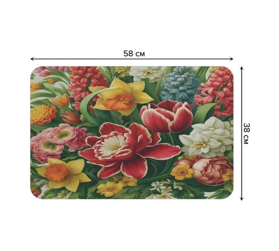 Коврик для сушки посуды JoyArty Цветочный букет 58x38 см sbmrec_sd3558_58x38