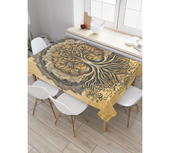 Прямоугольная тканевая скатерть на стол JoyArty с рисунком "Дерево жизни", 120 на 145 см, tc_sd3506_120x145 1