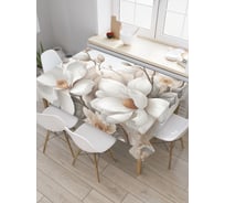 Прямоугольная тканевая скатерть на стол JoyArty с рисунком "Магнолия", 120 на 145 см, tc_sd3462_120x145