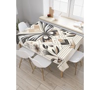 Прямоугольная тканевая скатерть на стол JoyArty с рисунком "Бабочка линиями", 120 на 145 см, tc_sd3544_120x145
