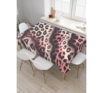 Прямоугольная тканевая скатерть на стол JoyArty с рисунком "Розовый леопард", 120 на 145 см, tc_sd3434_120x145