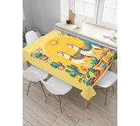 Прямоугольная тканевая скатерть на стол JoyArty с рисунком "Лама с кактусом", 120 на 145 см, tc_sd3440_120x145