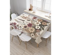 Прямоугольная тканевая скатерть на стол JoyArty с рисунком "Бабочки на лугу", 145 на 180 см, tc_sd3574_180x145