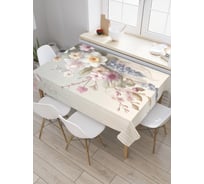 Прямоугольная тканевая скатерть на стол JoyArty с рисунком "Украшение цветами", 120 на 145 см, tc_sd3474_120x145