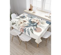 Прямоугольная тканевая скатерть на стол JoyArty с рисунком "Геометрия цветов", 120 на 145 см, tc_sd3507_120x145