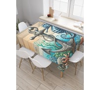 Прямоугольная тканевая скатерть на стол JoyArty с рисунком "Морской конек", 120 на 145 см, tc_sd3525_120x145