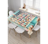Прямоугольная тканевая скатерть на стол JoyArty с рисунком "Лавка с мороженым", 145 на 180 см, tc_sd3453_180x145