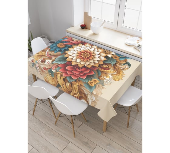 Прямоугольная тканевая скатерть на стол JoyArty с рисунком "Сухой букет", 145 на 180 см, tc_sd3529_180x145 1