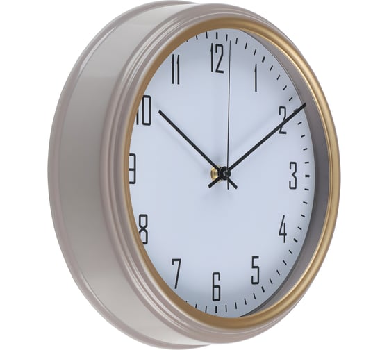 Часы настенные Ladecor CHRONO круглые, пластик, диаметр 27 см, 1xАА, тикающий ход, пластик арт08-10 581-036